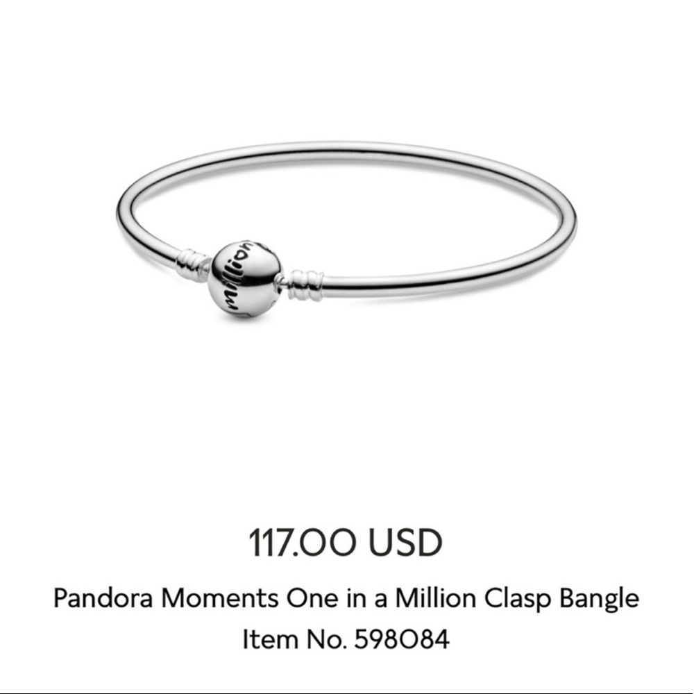 NWT Retired Pandora Limited Edition One in A Million Bangle Bracelet